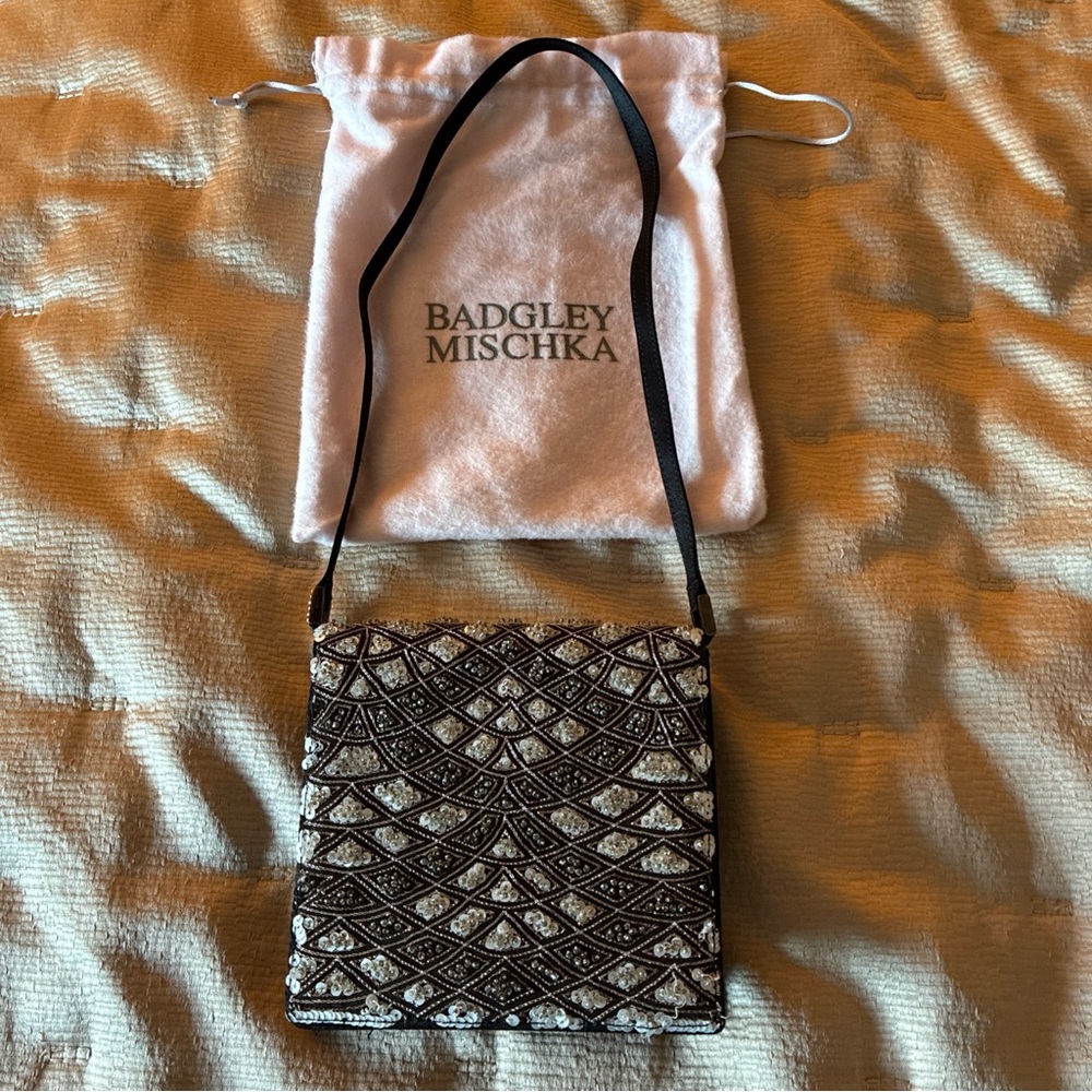 Badgley Mischka Black and Silver Clutch